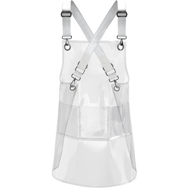 Kitchen Hair Salon Barber Apron for Women/Men with Pockets Work Cleaning Pinafore Restaurant Shop Waiter Uniform A