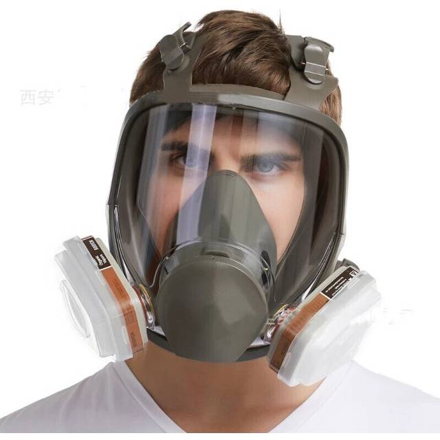 17 In 1 6800 Chemical Gas Mask Respirator With 6001CN Organic Vapor Filter 5N11 Dust Poof Cotton Painting Spraying Protection