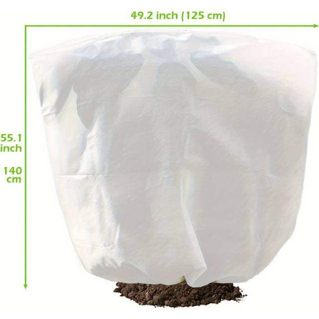 TEMU Frost Fighter, Large Reusable Plant Covers With Drawstring - Frost Protection Winter Jacket For Fruit Trees, Shrubs & Potted Plants, White, Frost Protection For Plants