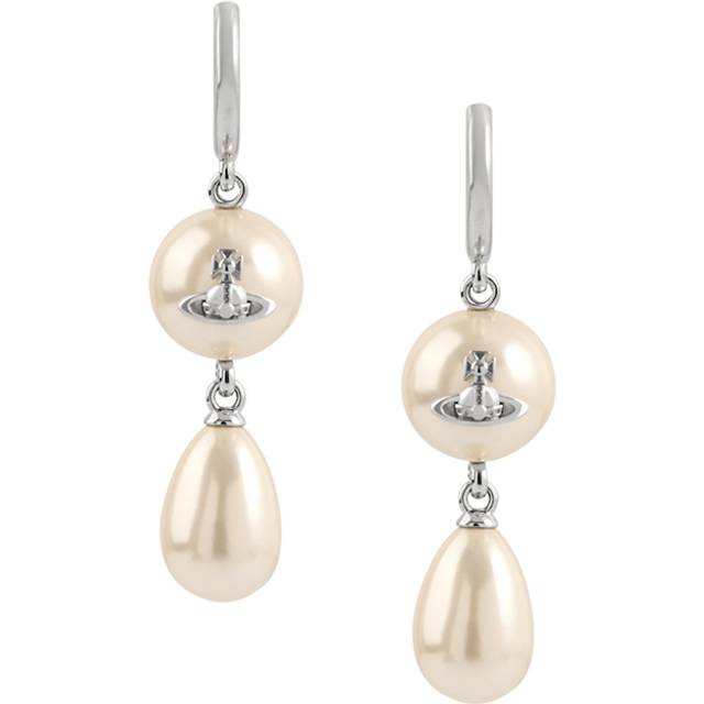 Vivienne Westwood Silver Martha Pearl Ball Drop Hoop - Silver