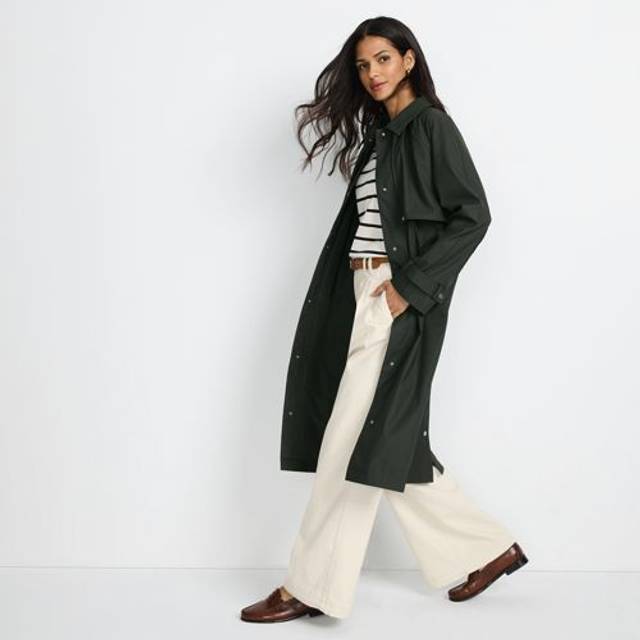 Long Rubber Raincoat - Dark Green - 20