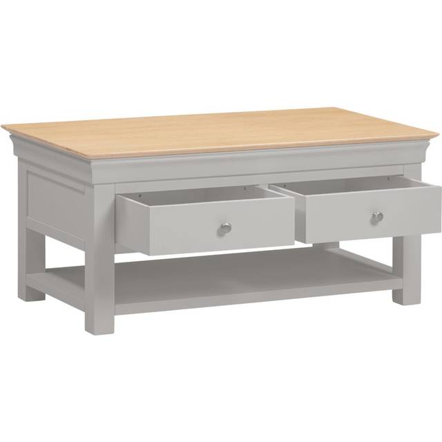Bordeaux 2 Drawer Coffee Table (Fully Assembled) - Light Grey - One Size