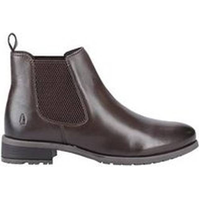 (Brown, 5 (Adults')) Hush Puppies Sammie Leather Women's Brown Flat Chelsea Boots