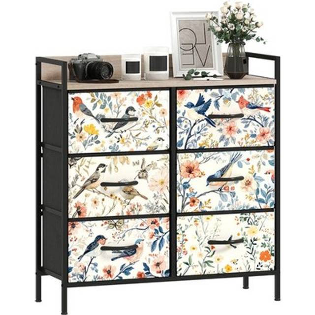 Homcom 6-drawer Chest Of Drawers, Fabric Dresser, White