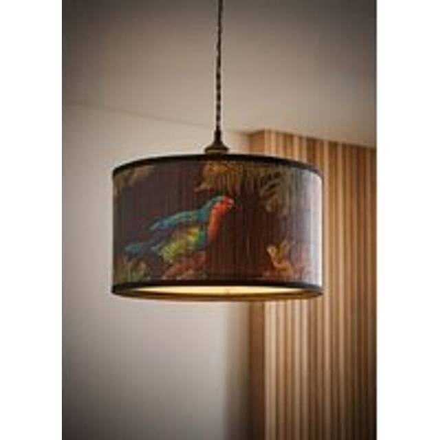 Daintree Bamboo Dark Jungle Drum Easy Fit Ceiling Light Lamp Shade - Natural - Medium