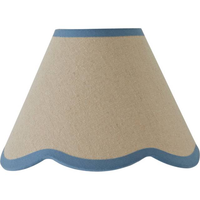 Easy Fit Lampshade Tapered Mini Lamp Shade Lightshade Light Linen Scallop Trim