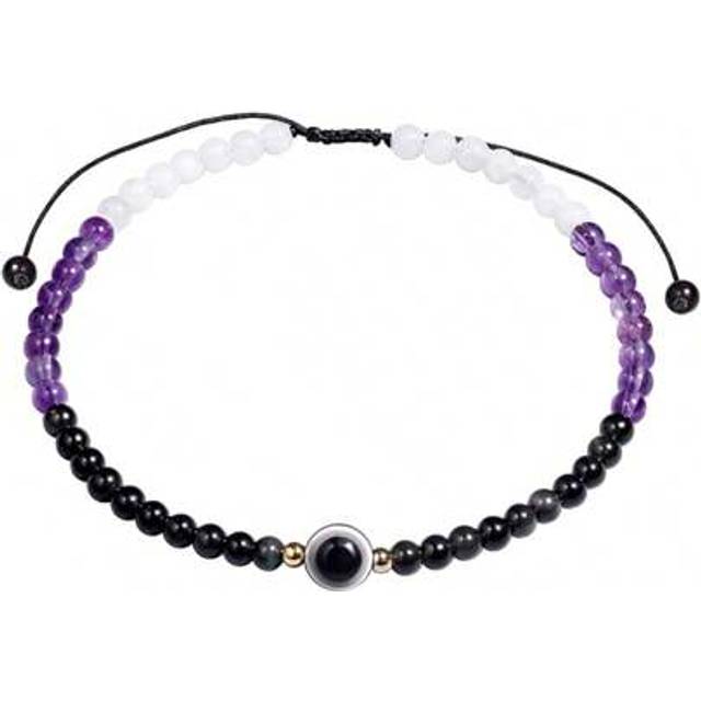 SHEIN Evil Eye Anklet Racelets For Women Energy Healing Crystals And Gemstones Worry Stone Each Foot Meditation Yoga Jewelry 432197
