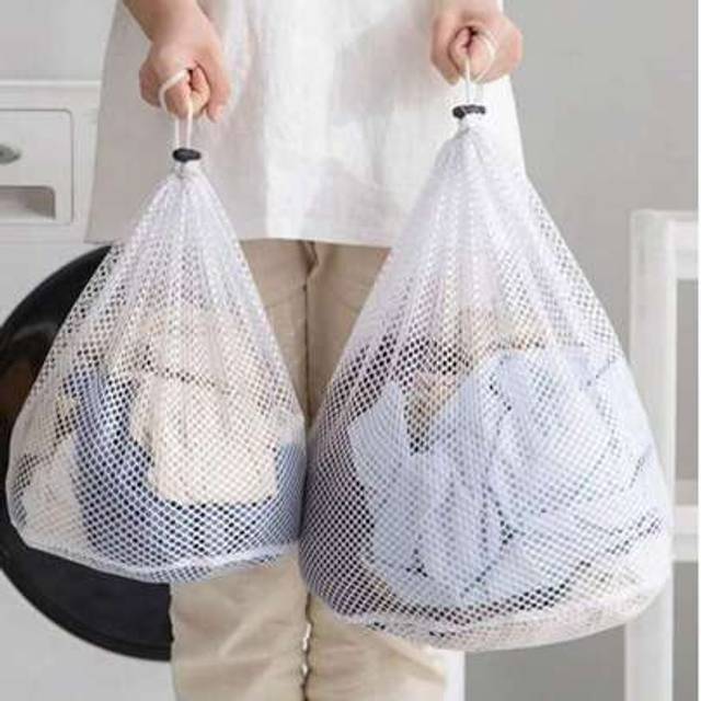 SHEIN Laundry Bag With Drawstring And Honeycomb Mesh (For Delicate Clothes), Thick Fine Mesh Washing Machine Bag, Hanging Laundry Hamper, Multifunctional Cl