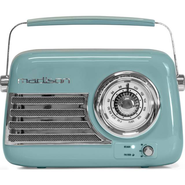 Madison Retro Radio med Bluetooth och FM (blå)