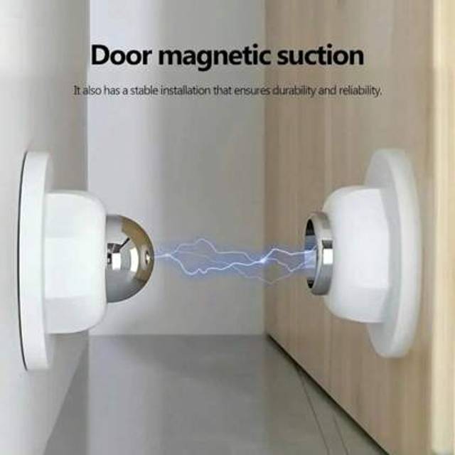 SHEIN 1pc PVC Single Packed Wall Mounted Magnetic Door Stopper, Easy Installation, Hotel-Grade Quiet Operation, Silicone Bumper Protection, Polished Metal S