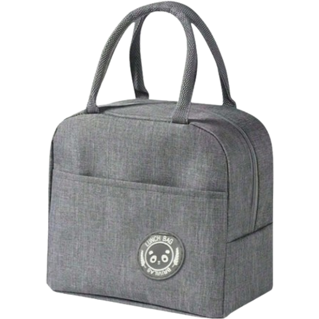 SHEIN 1pc Bear Label Thermal Insulated Lunch Bag,Large Capacity Reusable Lunch Tote Bag With Waterproof Portable Design, Ideal For School & Office - Keep Yo
