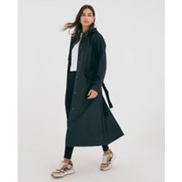 River Island Womens Black Belted Trench Raincoat - S