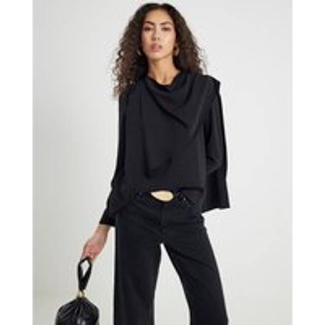 River Island Womens Black Cowl Neck Drape Blouse - 8