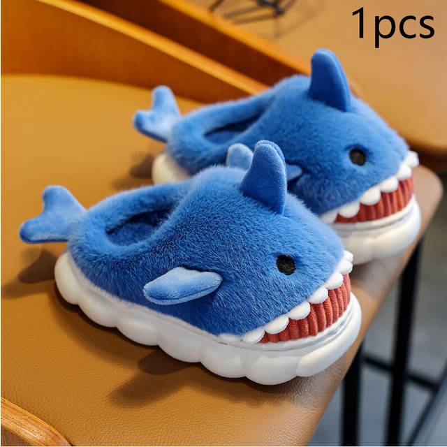 (Slipper Only, M) Cartoon Cute Shark Women's Hooded Sleepwear Kigurumi Unicorn Winter Cosplay Pijama jumpsuit Female Christmas Party Loungewear
