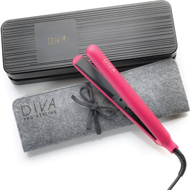 Diva Pro Styling Digital Straightener and Styler Magenta with Macadamia Argan Oil and Keratin Infused Ceramic Plates