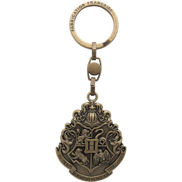 Harry Potter Hogwarts Crest Keyring Pendant gold coloured - Onesize
