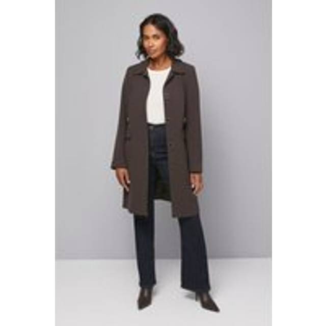 Wallis Double Crepe Pea Coat In Chocolate - chocolate - 10