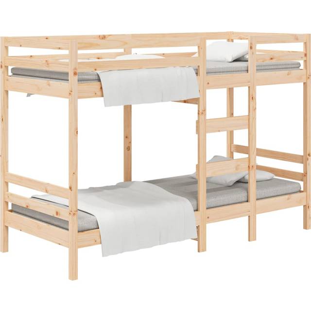 (Brown, 75 x 190 cm (W x L)) vidaXL Bunk Bed Bedroom Kids Bed Frame Children Twin Sleeper Solid Wood Pine