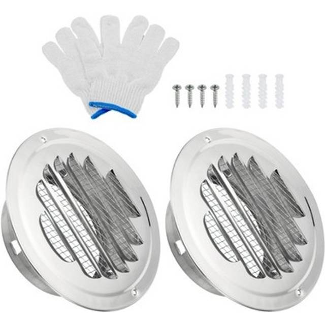 4 Round Soffit Air Vents 2set Stainless Steel Louver Grille Cover Mesh Outlet