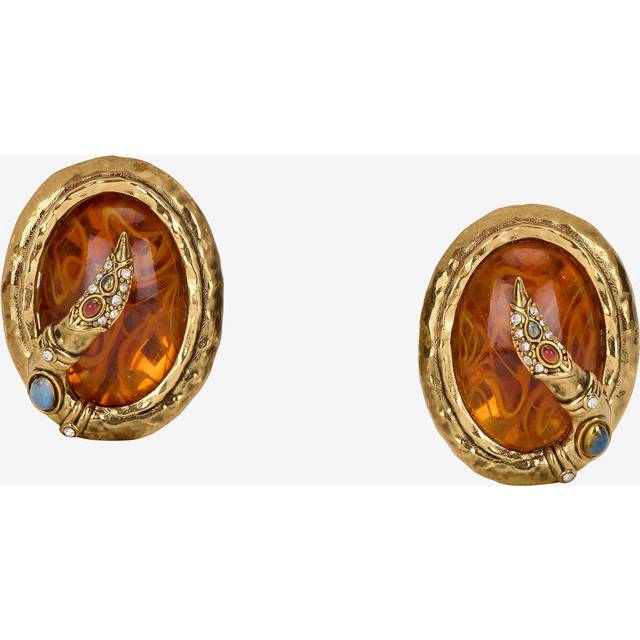 Roberto Cavalli Amber-effect Clip-on Earrings - Female Fashion Jewelry Gold