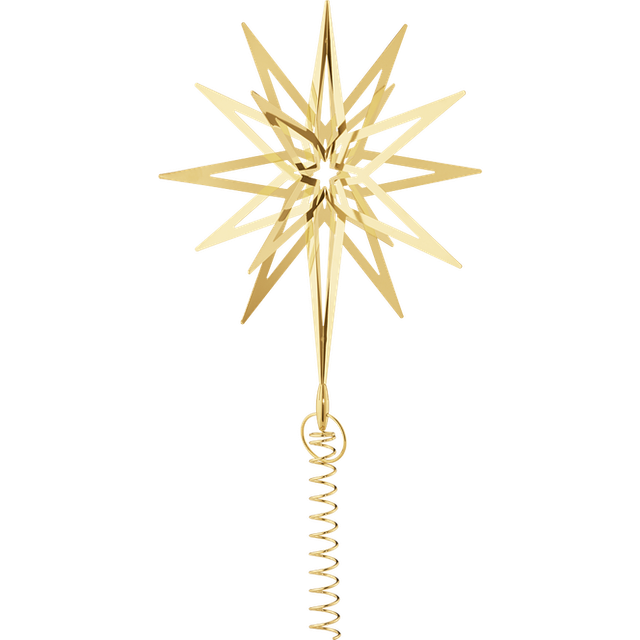 Georg Jensen Lyra Topstjerne, Stor - Guld Juletræspynt 28.9cm