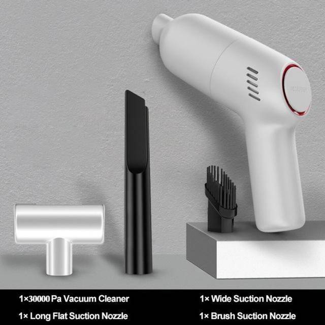 30000Pa Powerful Car Vacuum Cleaner Wireless Handheld Portable Household Mini Vacuum Cleaner with 4000mah Battery Wet and Dry Use white