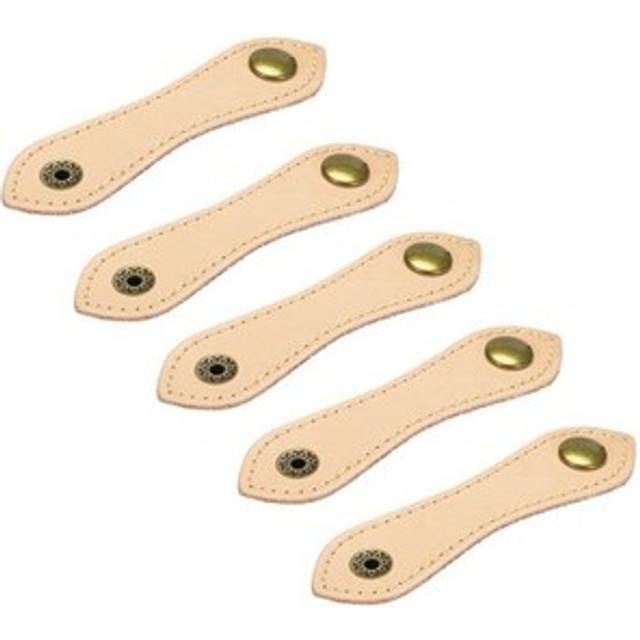 5pcs Leather Cable Straps Cord Organizer 100x20mm Cable Ties Soft, Cream