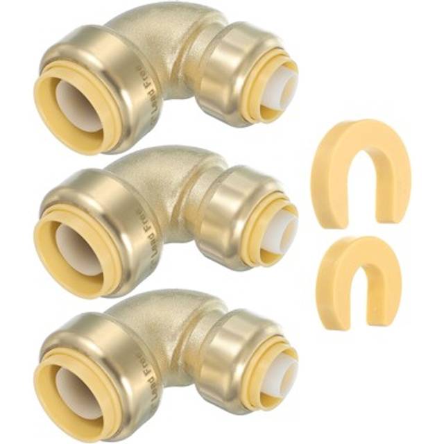 3 Pcs 90° Elbow Stop Valve 3/4 X 1/2 Compression Water Shut Off Valve Gold