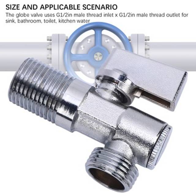 Globe Valve Non Slip Water Shut Off Ergonomic Brass Angle Stop Valve Single