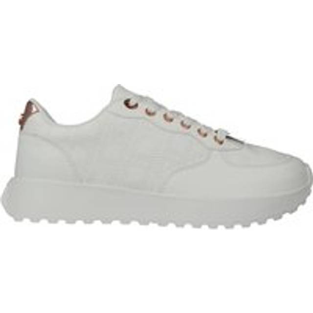 Elle Sport Chunky Sole Trainer With Rose Gold Eyelets In White - 6