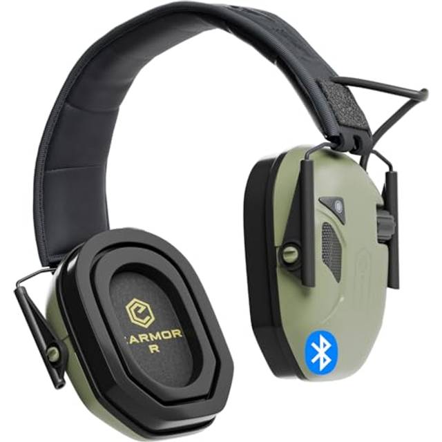 Earmor M300T Elektroniskt hörselskydd med Bluetooth, öronmuffar för skytte, brusreducering för jaktskytte, SNR, 29 dB, dynamisk bruskontroll, grön