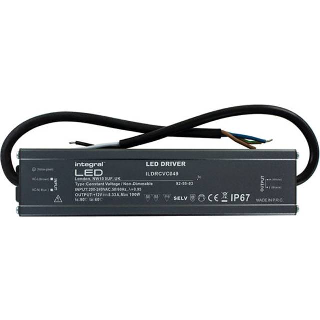 Integral IP67 Non-Dimmable 12V DC Constant Voltage Driver 100W