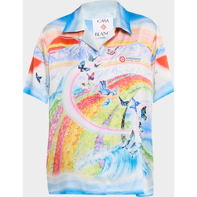 Rainbow Silk Short-Sleeve Camp Shirt - MLTPAT - Medium