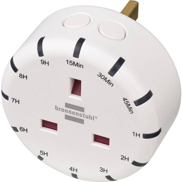Brennenstuhl Digital Countdown Timer / Timer Plug Socket with integrated LED Display (Timer socket outlet for indoor use, countdown adjustable in 12