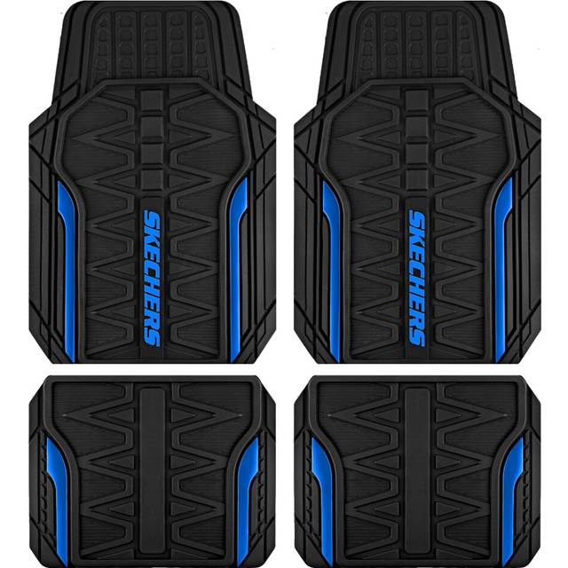 Skechers Car Floor Mats Heavy Duty Rubber Car Mats Full Set All Weather Floor Mats Waterproof Trim to Fit Universal Floor Liner Car Accessories Automo