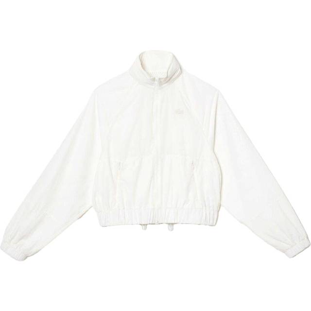 (12 UK, White) Lacoste Womens/Ladies Full Zip Short Jacket