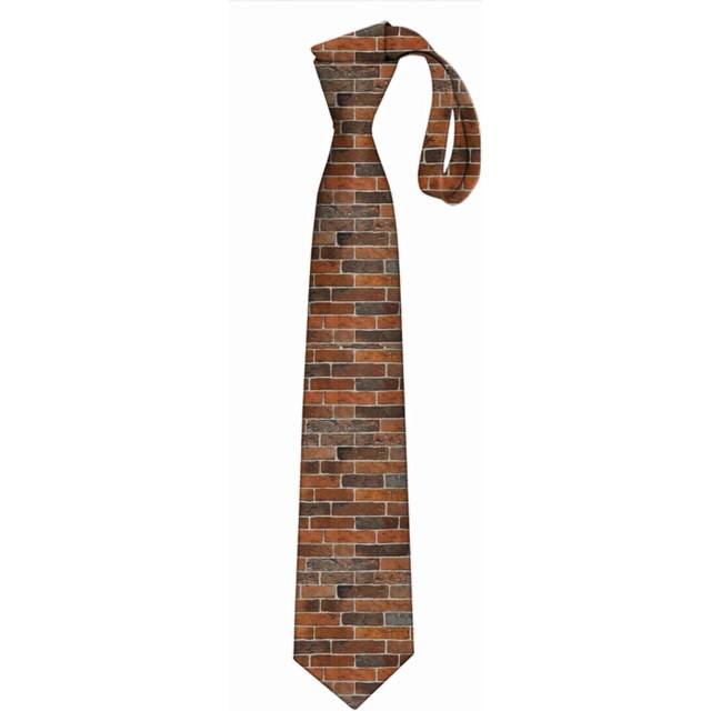 (Brick Wall=7108) Men's Tie Printed Skinny Tie Fashion Cool Necktie for Men, Casual Gentleman Novelry Funny Suit  Neck Ties