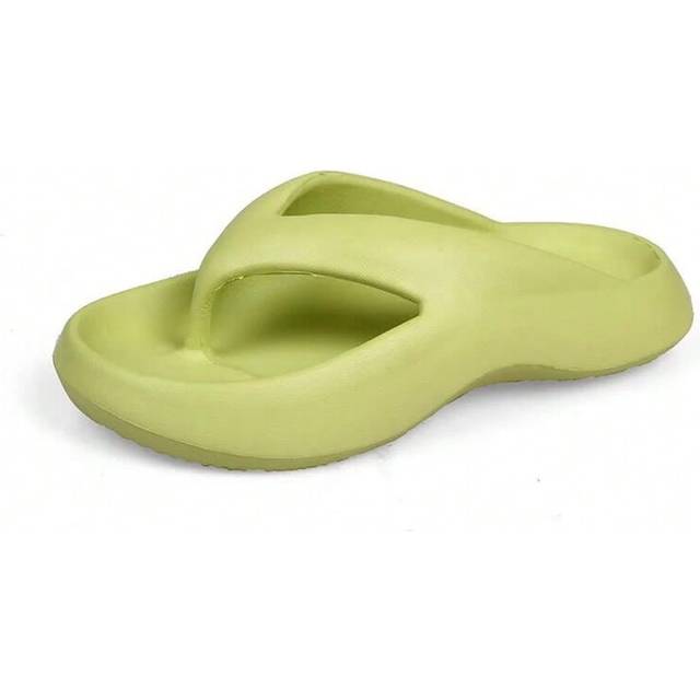 (Brown, 38-39) QYCKABY Fashion Women Beach Flip Flops Thick Sole Wedge Heels Sandals Girls Outdoor Slides Non-Slip Homes Slippers New Flip-Flop