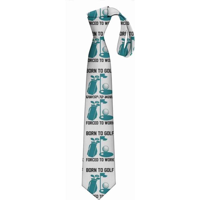 (Born To Golf Forced To Work=4765) Men's Tie Printed Skinny Tie Fashion Cool Necktie for Men, Casual Gentleman Novelry Funny Suit  Neck Ties