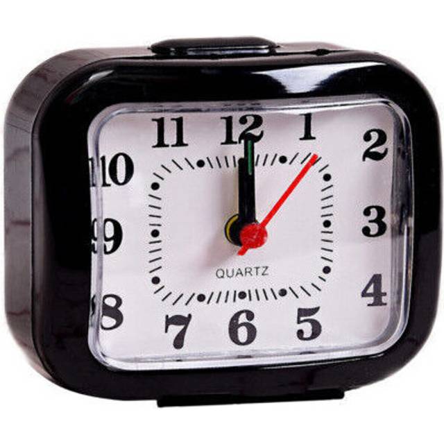 Travel Alarm Clock Battery Operated Small Analog 12 Hours Simply Design Easy Set