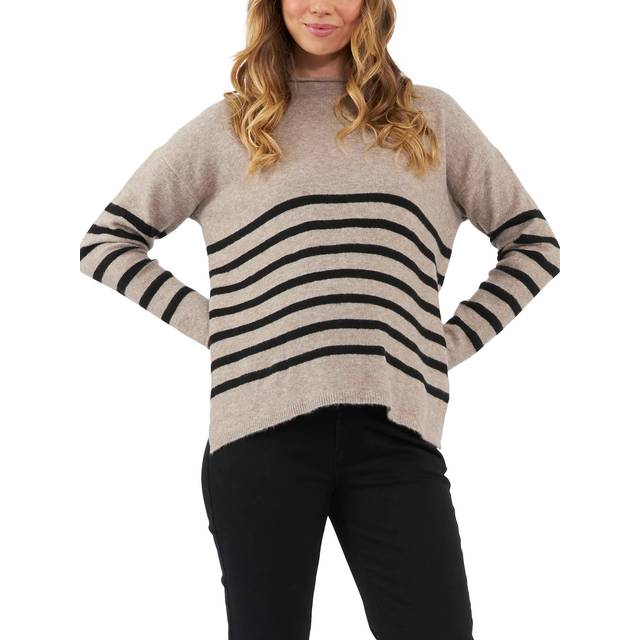 Ripe Gerrie Stripe Maternity & Bursing Wool Blend Jumper, Mocha