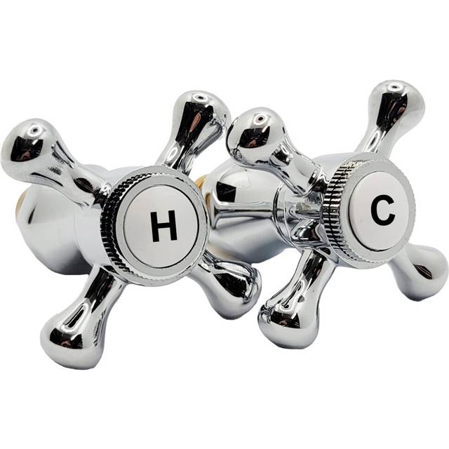 "Nes Home Chrome Traditional Basin Cross Head Tap Reviver Kit 1/2"""