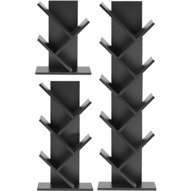 SHEIN Acehome Rustic Standing Tree Bookshelf Wood Display Rack