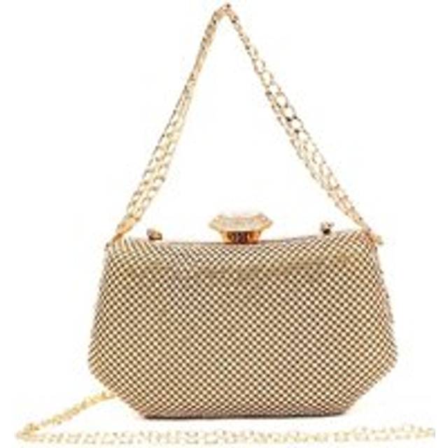 Kitise Chain Handle Hexagon Shape Shiny Clutch Bag With Chain Strap In Gold - One Size