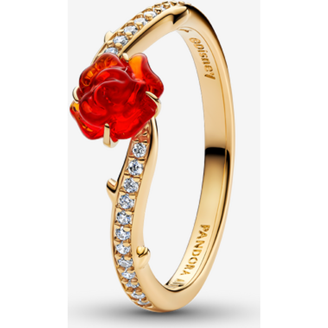 Pandora Gold Disney Beauty and the Beast Enchanted Rose Ring - 50