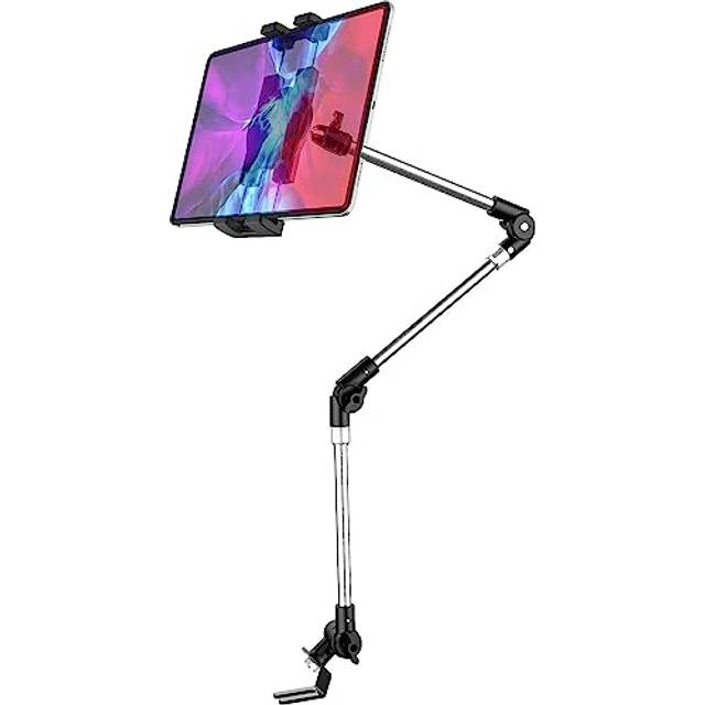 woleyi Bilsäte golv surfplattehållare telefonfäste, slitstark lastbil säte bult telefonklämma med aluminium lång arm, fordonssäte skena stativ för iPad Pro 12,9 Air Mini, Galaxy Tabs, iPhone (4 ~ 13
