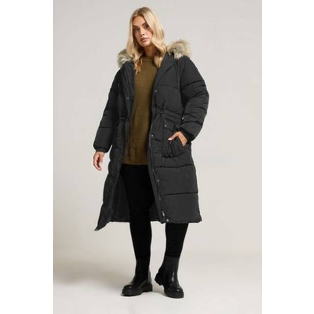Yours Curve Black Padded Parka Coat, Women's Curve & Plus Size, Yours - 34-36
