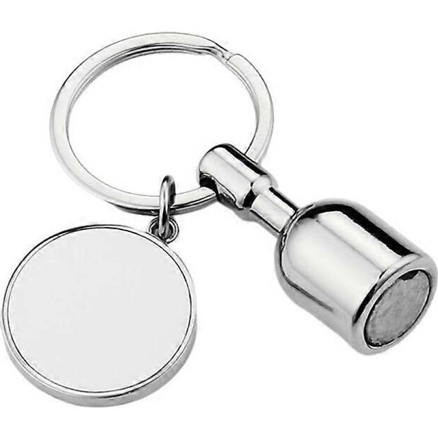 (As show, One size) Round Heart Shape Blank Pendant Keyring Keychain Printing Keychain for Women
