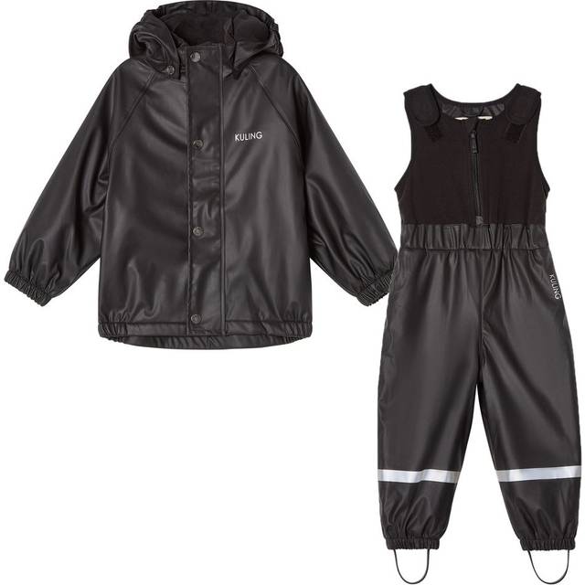 Kuling Ottawa Fodrat Regnställ Always Black 86/92 cm  Svart  86/92 cm  Unisex