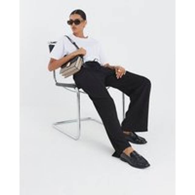 River Island Womens Black Elasticated Wide Leg Smart Joggers